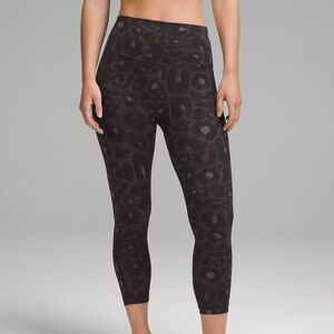 Lululemon Align HR Crop 23" Spray Leopard Black Multi Size 6